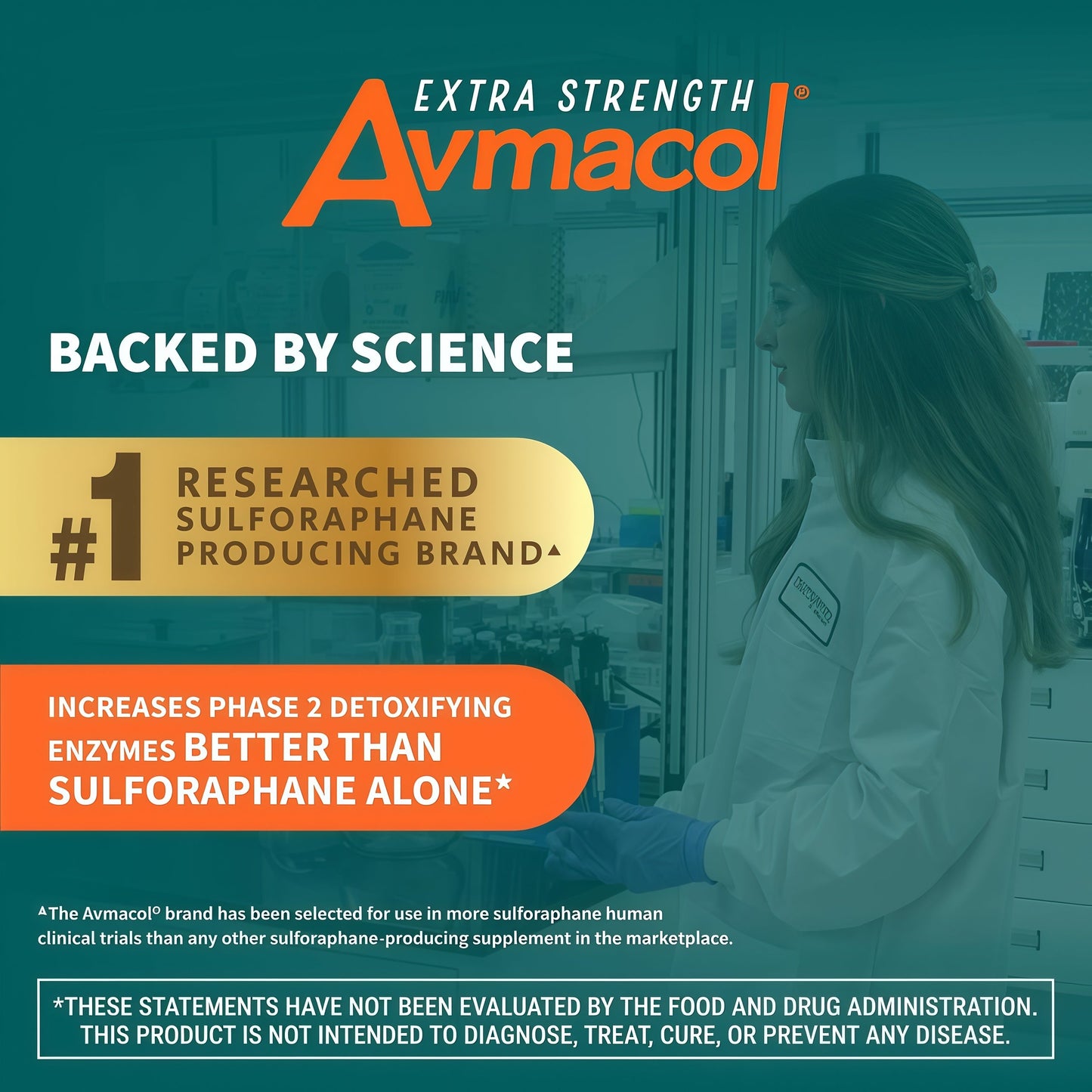 Nutramax Laboratories Avmacol Extra Strength #1 Researched Sulforaphane-Producing Brand for Detoxification with Glucoraphanin and Active Myrosinase, Immune Health, Adults & Children, 75 Tablets