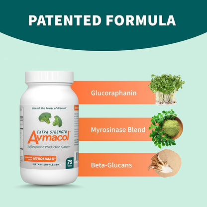 Nutramax Laboratories Avmacol Extra Strength #1 Researched Sulforaphane-Producing Brand for Detoxification with Glucoraphanin and Active Myrosinase, Immune Health, Adults & Children, 75 Tablets
